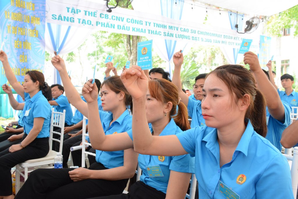 Biểu quyết bầu đại biểu dự Đại hội LĐLĐ tỉnh Kon Tum