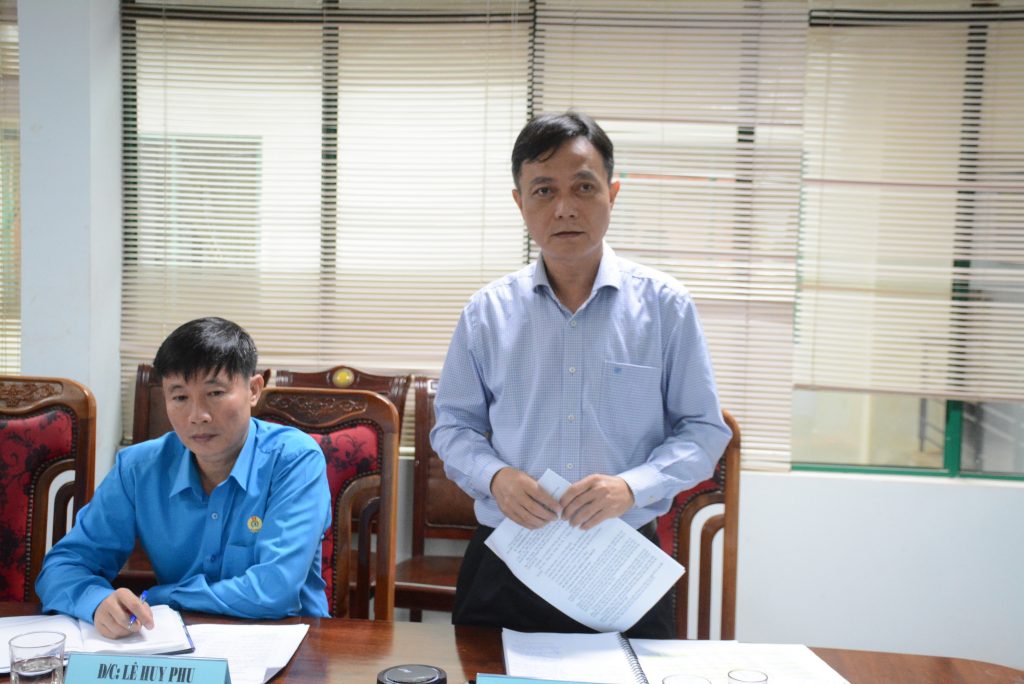 Ông Trương Văn Hội – TGĐ Cao su Mang Yang phát biểu và kiến nghị với lãnh đạo VRG về những khó khăn của công ty